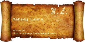 Maksay Laura névjegykártya